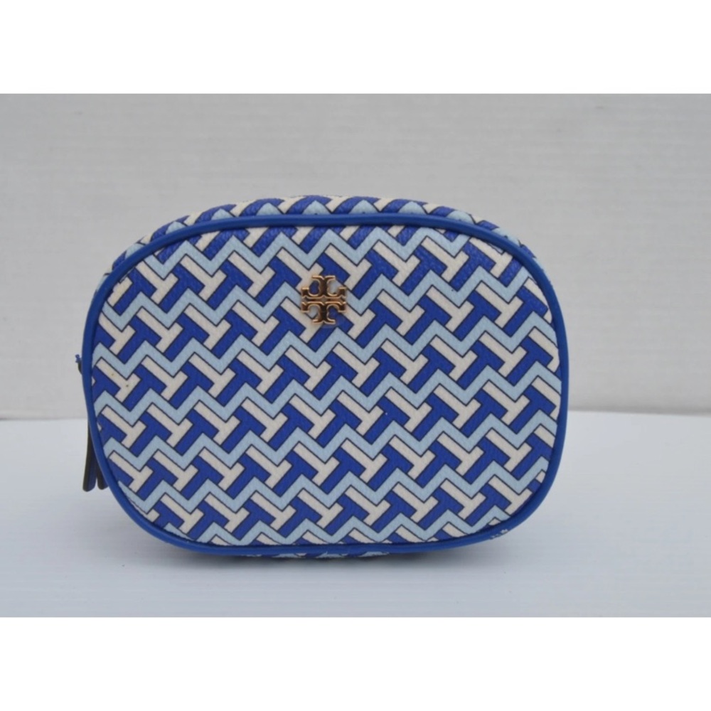 Tory Burch Small Blue Cosmetic Pouch